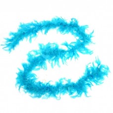 Карнавальный шарф-перо голубой