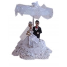 Жених с невестой под зонтом,  6х9 см  №5050.90