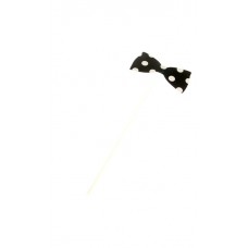 Карнавальная маска на палочке "Бабочка" в горох цвет черный, 1 шт,  11х32см №4741.50
