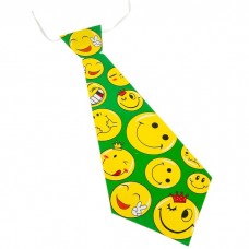 Карнавальный галстук "Веселые смайлы", зеленый, 11х28см №4792.10