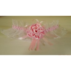 Подвязка белая с розовым SvetikFantasy, 5,6см  №4820.60