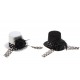 Карнавальная шляпка "Цилиндр", с лентой, в горошек 14х15х19см, цвета: черный, белый  №3444.321