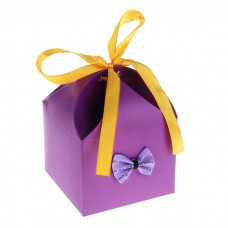 Коробка сборная "Мешочек счастья с бантиком" фиолетовая 8,0 х 8,0 х 10,0 см №4498.17