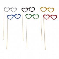 Карнавальный аксессуар на палочке очки "Сердечки", цвета в ассортименте Размер: 6х23см №4197.15