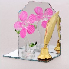 Сувенир на зеркале с подставкой для ручек "Цветочек" на зеркале, пластик, стекло, 3,8х6,2х6,8см №3994.39