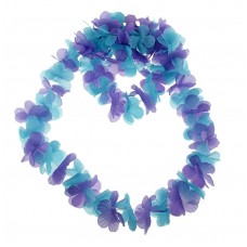 Набор Гавайский "Цветочки", ( ожерелье, венок 2 браслета), цвет голубой