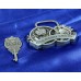 Замок свадебный с ключом "Счастливы вместе", цвет античное серебро, размер: 8,7х7см №3730.423