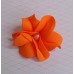 Цветочек  орхидея с бусиной латекс, цвет: оранжевая,  размер: 5 см №3358.265