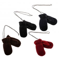 Варежки детские, однотонные, с флисовым подкладом, на шнурке, цвета в ассортименте (зима), размер: 18см - L  №3415.132