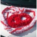 Комплект для украшения машины (Лента на капот- 1шт (бело/красная), украшение на радиатор (красный)  1шт, ленты на зеркала или ручки- 4шт(бело/красные)) №3454_4.455