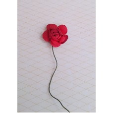 Цветочек Роза, цвет: красный,  размер: 2,3 х 8 см №3160.50