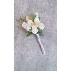 Бутоньерка Каллы SvetikFantasy Цвет: белый с молоком, размер: стебель 16см, цветы 5,5 х 7 см №3274.142