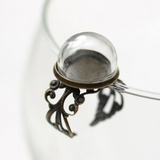 Набор кольцо БРОНЗОВОЕ со стеклянным украшением 16 мм №3321.119