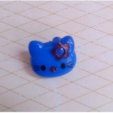 Пуговица Киса, цвет: синий, размер: 1,2 х 1,4 см №3124.4