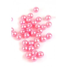 Бусины шарики перламутровые розовые размер: 1,00 см №3145.30