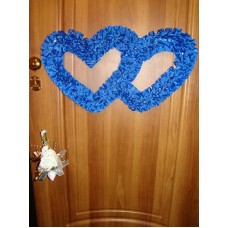 Два сердца для украшения квартиры, зала, стен, штор цвет: синий №1620.80