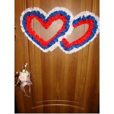 Два сердца для украшения квартиры, зала, стен, штор шелк цвет: триколор №2807.110