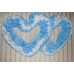 Два сердца для украшения квартиры, зала, стен, штор шелк  цвет: голубой с белым №2808.110