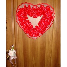 Сердце для украшения квартиры, зала, стен, штор;  атлас ;  цвет: красный  №2850.101