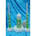 Комплект Ромашки Свеча 5 х 14,0 см, свечи тонкие 2,3 х 25см - 2 штуки, подсвечники 3 штуки №2958.404