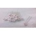 Шпильки Розочки-стразик белые d: 1 см ткань Цена: за 1 штуку №2686.80