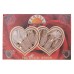 Скатерть/8 салф. VEROLLI СЕРДЦЕ розовый с кольцами 160х220 см, 100% п/э №2306.1155