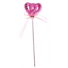 Сердце сувенирное на палочке двойное с розой , 27 см, D-10 см, 1 штука №2429.31
