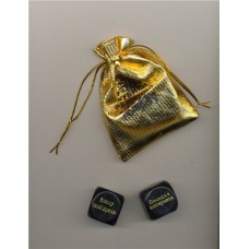 Набор из 2-х кубиков "Офисные", в мешочке золото Размер кубика: 3см №539.106 