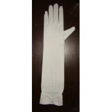 Перчатки белые c бусинами (40 см) №39.540 