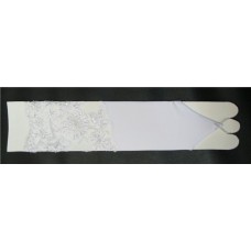 Перчатки белые с бисером и пайетками (на узкую руку) (длина до локтя) 4 №87.540 