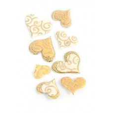 Наклейки Спанч набор сердец желтый (10х5см)  №111.53
