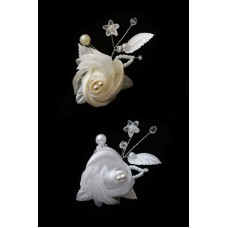 Тропиканка цветок (заколка на замочке) 4см (белая, айвори) №89.105 