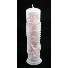 Свадебная свеча Жемчужное сердце  (24х7см) розовая №181963.520 