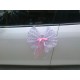 Бантик на ручку автомобиля, на зеркала, дворники белый с сиреневым 36 см SvetikFantasy №56.60