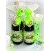 Комплект Украшение на шампанское и на два бокала ( в комплект входит 3 предмета) салатовый SvetikFantasy №1187.435