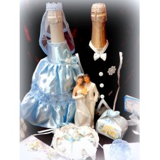 Костюм на шампанское "Жених & Невеста" голубой №1556.150