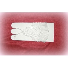 Перчатки с бисером, стеклярусом Белые 12см №465.318
