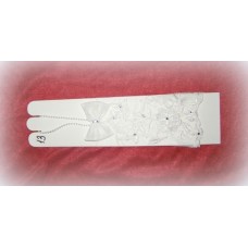 Перчатки сетка Белые с перламутром, стразами 19см №469.318