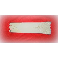 Перчатки  Белые с бисером, стеклярусом 28,5см №479.255
