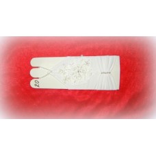 Перчатки с бисером, стеклярусом, стразами 17,5см Цвета: белые №486.383