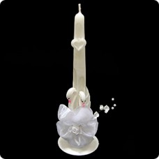 Свеча "Лебеди ", белая, 24 см, с подсвечником, время горения 7 ч  №208.455