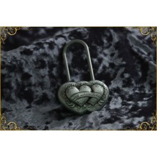 Свадебный замок любви два сердца (античный цинк) (без ключей, закрывается навсегда) Размер:7х12см (в коробке) №767.644