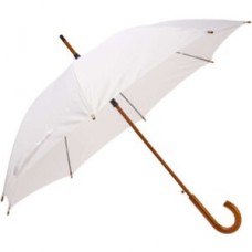 Зонт-трость с деревянной ручкой, белый механический L=90см, D=105см №1182.320